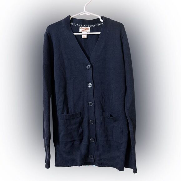 Nwt girls 6/7 button up navy blue sweater - Picture 1 of 2